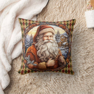 Vintage Santa Clause Christmas Home Decor Cushion