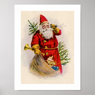 Vintage Santa Clause Christmas Poster