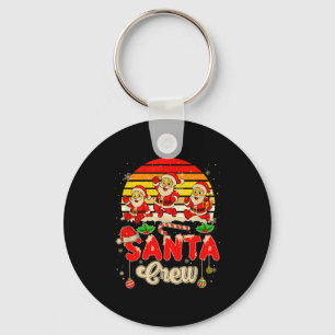 Vintage Santa Crew Three Santa Christmas Snow Love Key Ring