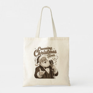 Vintage Santa Crooner Christmas Sweatshirt Tote Bag