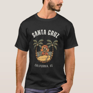 Vintage Santa Cruz California Beach Skeleton Surf T-Shirt