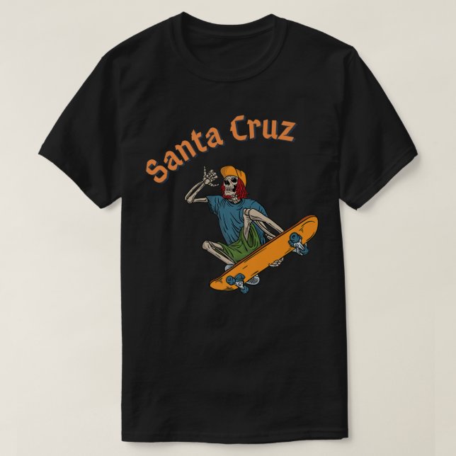 Vintage Santa Cruz California Epic Skeleton Skateb T-Shirt (Design Front)