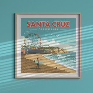 Vintage Santa Cruz California Poster