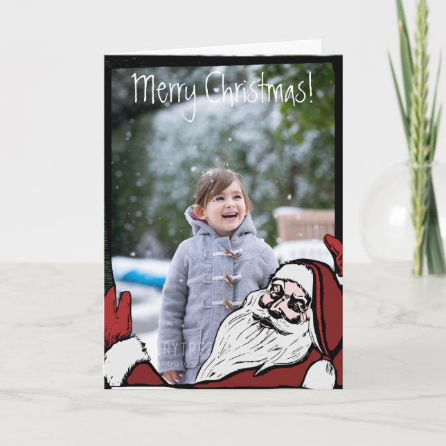 Vintage Santa Custom Greeting Card (Front)