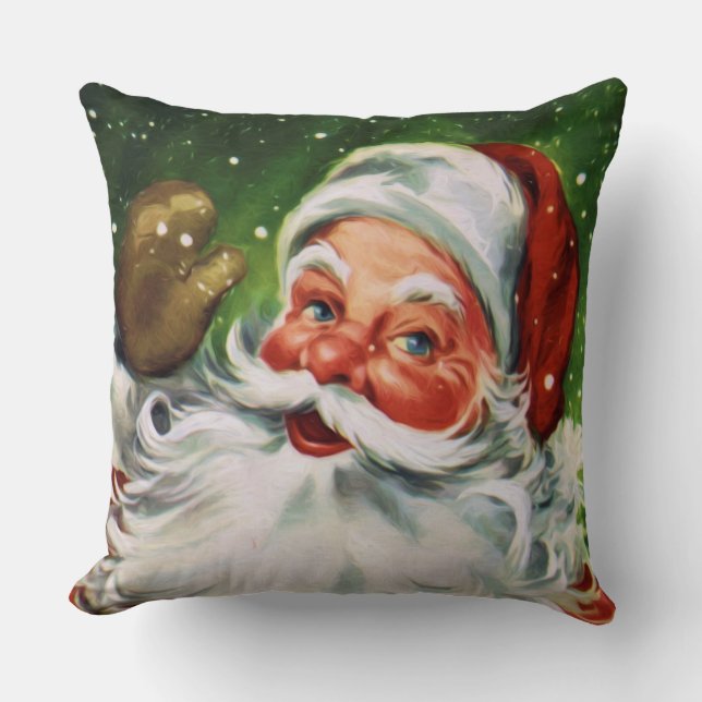 Vintage Santa Face 1 Cushion (Front)