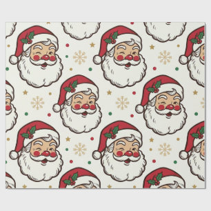 Vintage Santa Face Christmas Wrapping Paper