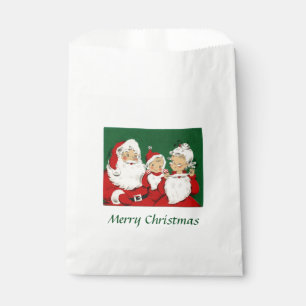 Vintage Santa Family Christmas Favour Bag
