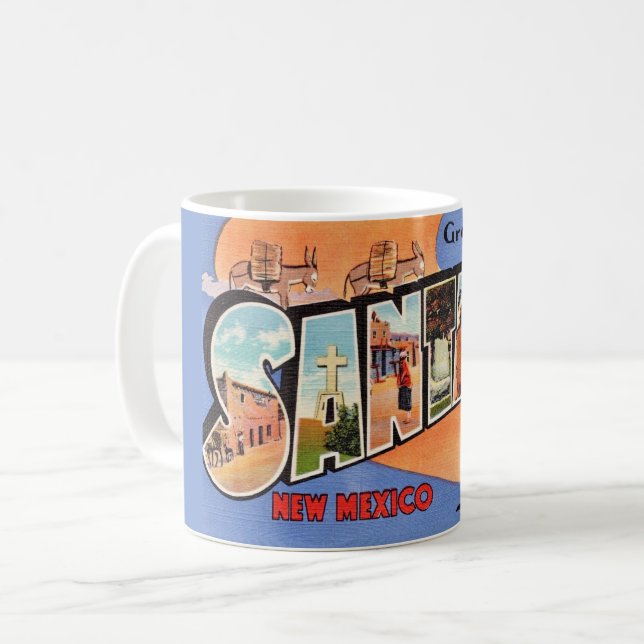 Vintage Santa Fe Postcard Coffee Mug (Front Left)
