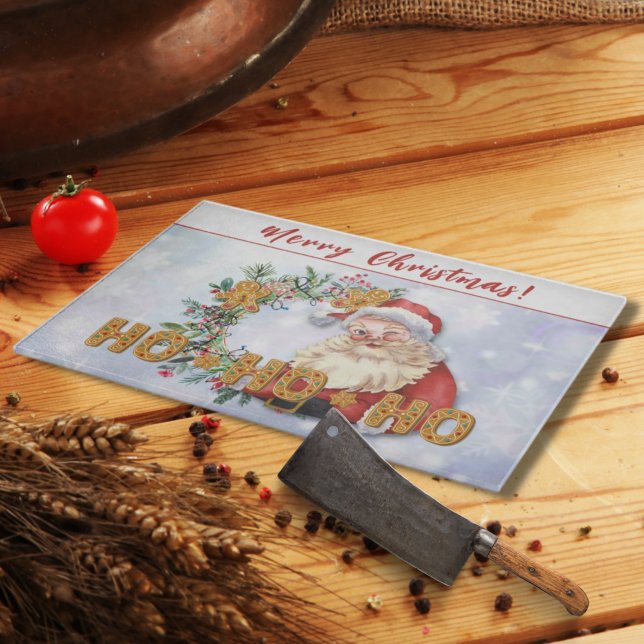 Vintage Santa & Gingerbread Ho-Ho-Ho Cutting Board (Creator Uploaded)