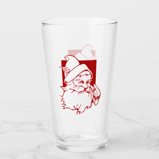 Vintage Santa Glass (Front)