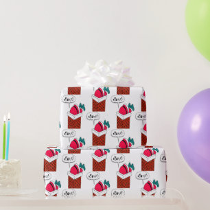 Vintage Santa Got Stuck in the Chimney  Wrapping Paper