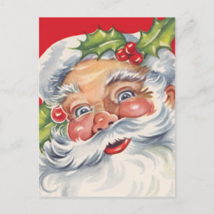 Vintage Santa Greetings Holiday Postcard