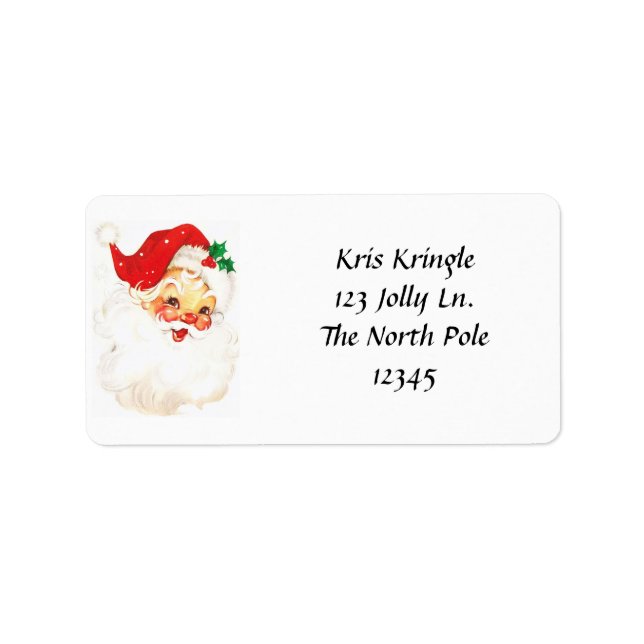 Vintage Santa Head Address Labels (Front)