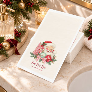 Vintage Santa Ho Ho Ho Christmas Napkin