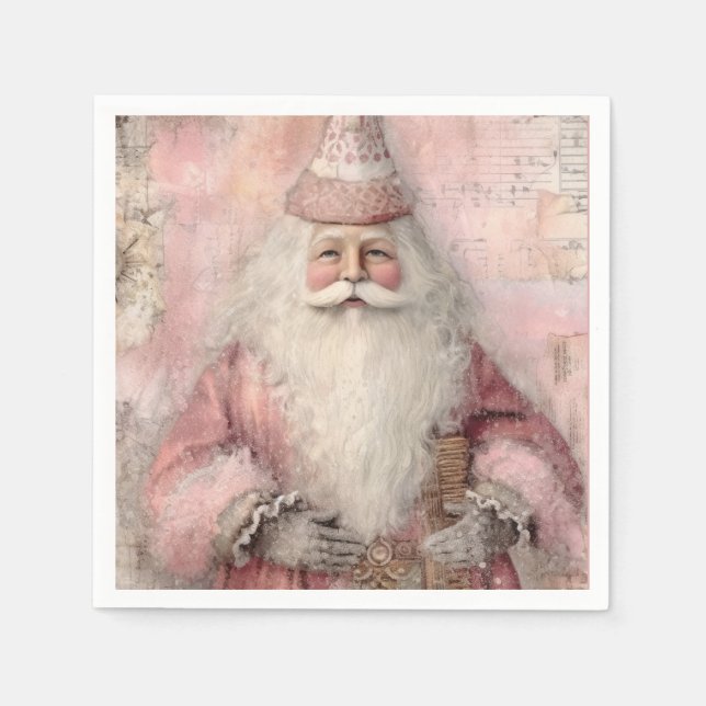 Vintage Santa Holiday Napkin (Front)