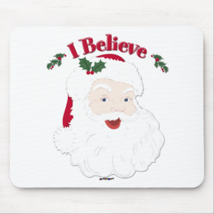 Vintage Santa I Believe Christmas Mouse Pad
