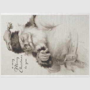 Vintage Santa Illustration Decoupage Tissue Paper