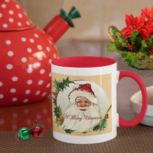 Vintage Santa in Frame Mug