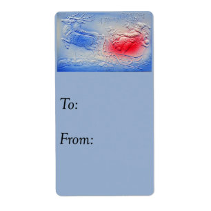 Vintage Santa In Sleigh Gift Tag