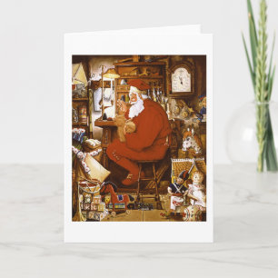 Vintage Santa in Workshop Card