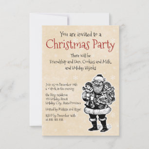 Vintage Santa Invitation