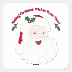 Vintage Santa Making Christmas Dreams Come True! Square Sticker