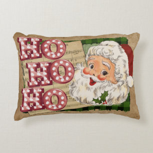 Vintage Santa Marquee Lights Ho Ho Ho Decorative Cushion