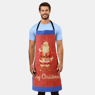 Vintage Santa Merry Christmas Apron