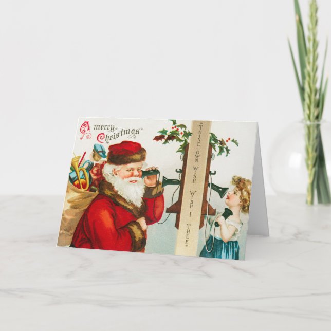 Vintage Santa Merry Christmas Greeting Card (Front)