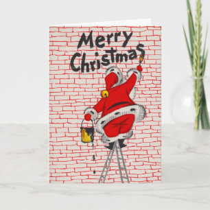 Vintage Santa Merry Christmas Holiday Card