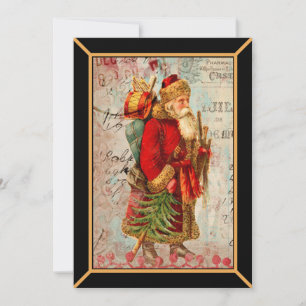 Vintage Santa Merry Christmas Holiday Card
