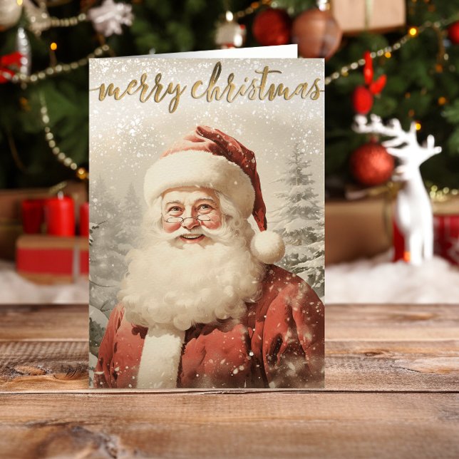 Vintage Santa Merry Christmas Holiday Card (Creator Uploaded)