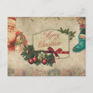 Vintage Santa Merry Christmas Postcard