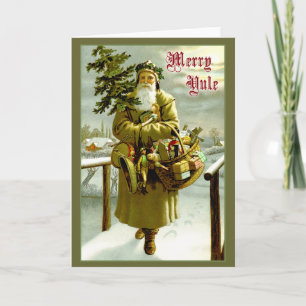 Vintage Santa - Merry Yule Holiday Card