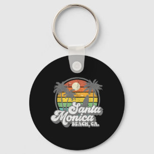Vintage Santa Monica Beach California Surf Surfing Key Ring