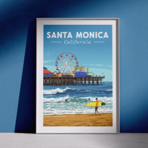Vintage Santa Monica California Poster