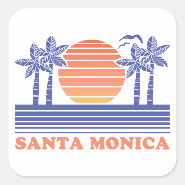 Vintage Santa Monica Square Sticker (Front)