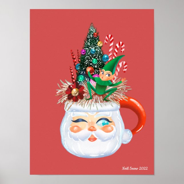 Vintage Santa Mug Art Print (Front)