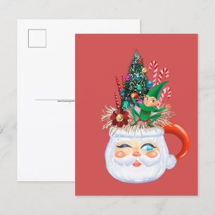Vintage Santa Mug Postcard