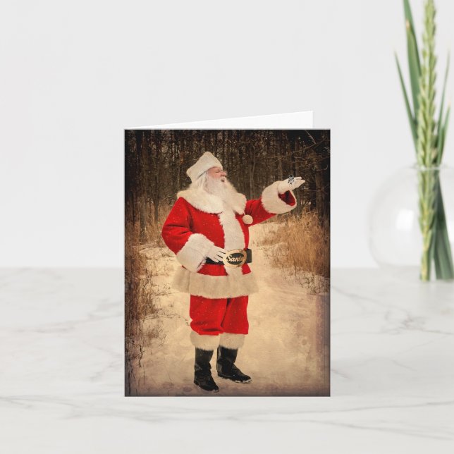 Vintage Santa Note Card (Front)