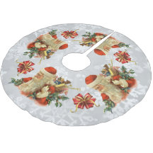 vintage santa or st nick tree skirt