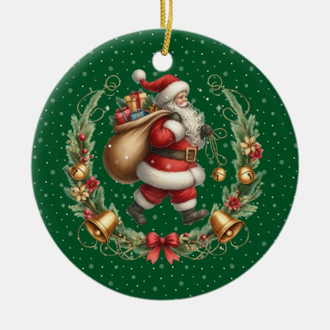Vintage Santa Ornament (Front)