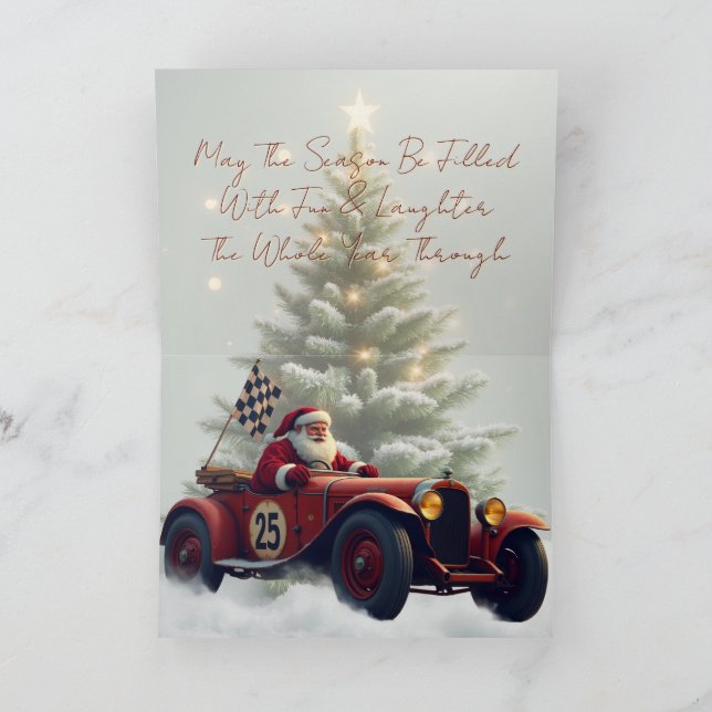 Vintage Santa Paper Christmas Holiday Card (Inside)