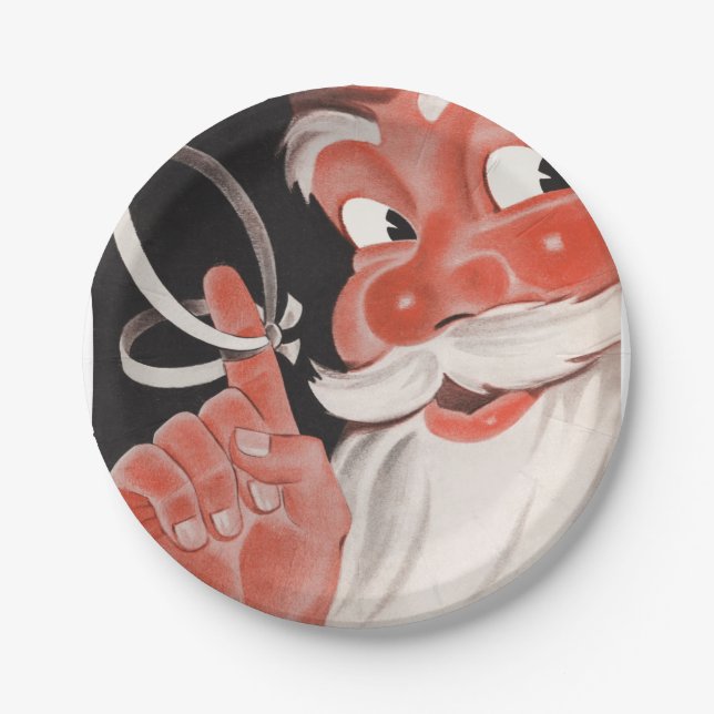 Vintage Santa Paper Plate (Front)