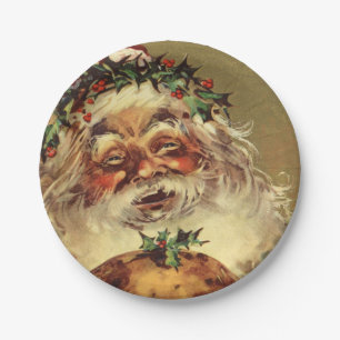 Vintage Santa Paper Plate