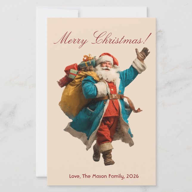 Vintage Santa Personalised Christmas Design (Front)
