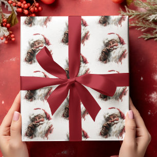 Vintage Santa Photo   Christmas Wrapping Paper