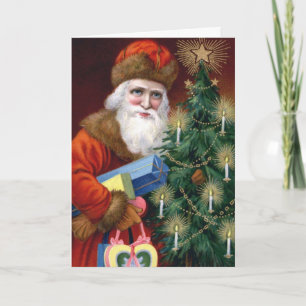 Vintage Santa Photo Insert Christmas Card Template