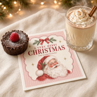Vintage Santa Pink Stripe Christmas
