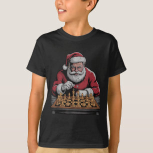 Vintage Santa Playing Chess Retro Christmas Holida T-Shirt